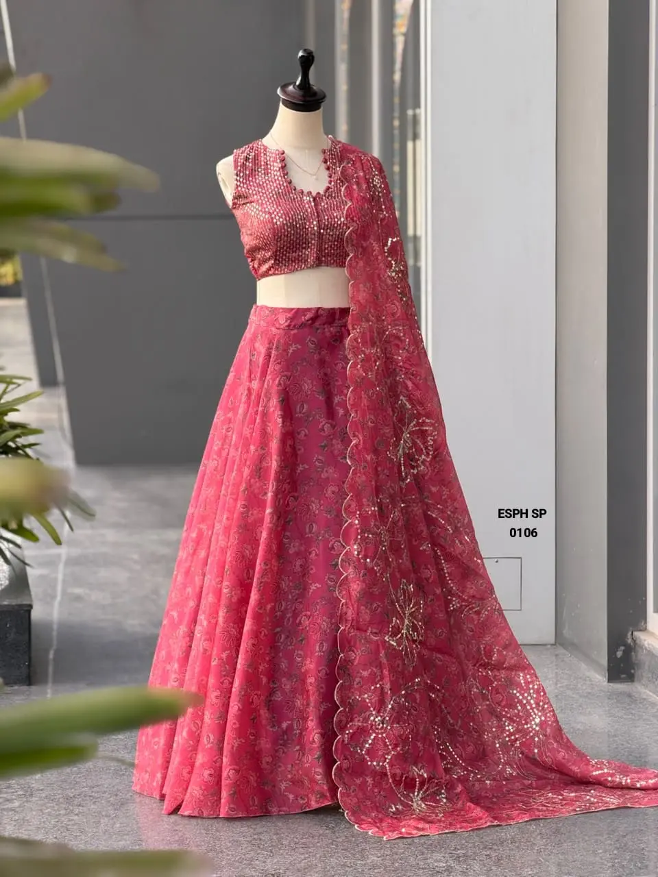 Exclusive Designer Jimmy Organza Digital Printed Lehenga Set